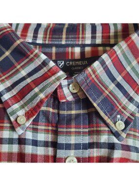 NWOT Cremieux Men 4XB Big Tall Plaid Logo Button Down Shirt Pocket Matched